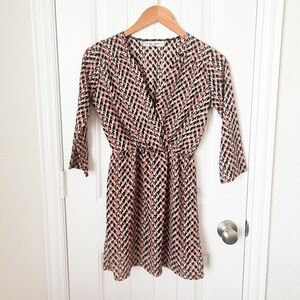Oh My Love London Patterned 3/4 Sleeve Mini Dress Size XS